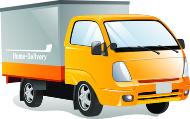 Illustration of home delivery, with white background vector