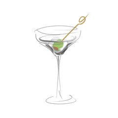 delicious cocktail in a glass martini for decor menu card
