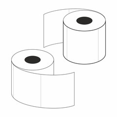 Toilet paper, vector illustration on a white background.