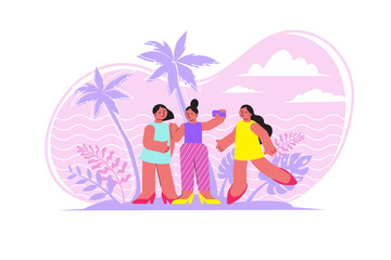 Woman Friendship Flat Composition
