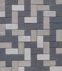 Geometric patterned stone floor and walkway paving
