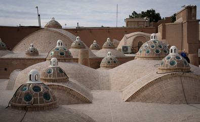 Sultan Amir Ahmad Bathhouse rooftop in the city of Kashan in Iran