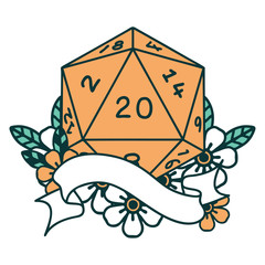 natural twenty D20 dice roll illustration