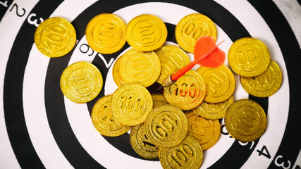 Targeting the business concept, Darts board close up