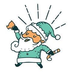 traditional tattoo style santa claus christmas character celebrating