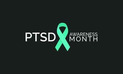 Vector illustration on the theme of National PTSD or Post traumatic stress disorder awareness month observed each year in June.