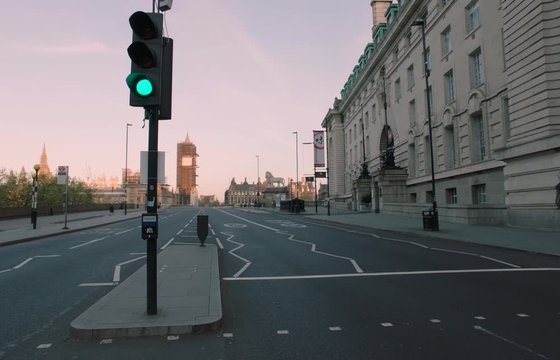Westminster Bridge, London, Corvid19, Coronavirus Lockdown. Arri Alexa Camera - OpenGate. 