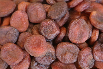 close up of dried apricots
