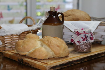 still life with bread jug old style
