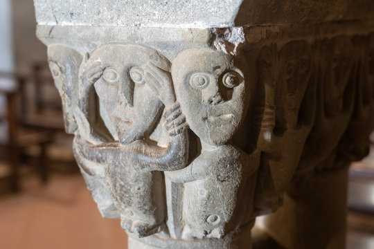 Medieval church of Gropina, Tuscany, interior