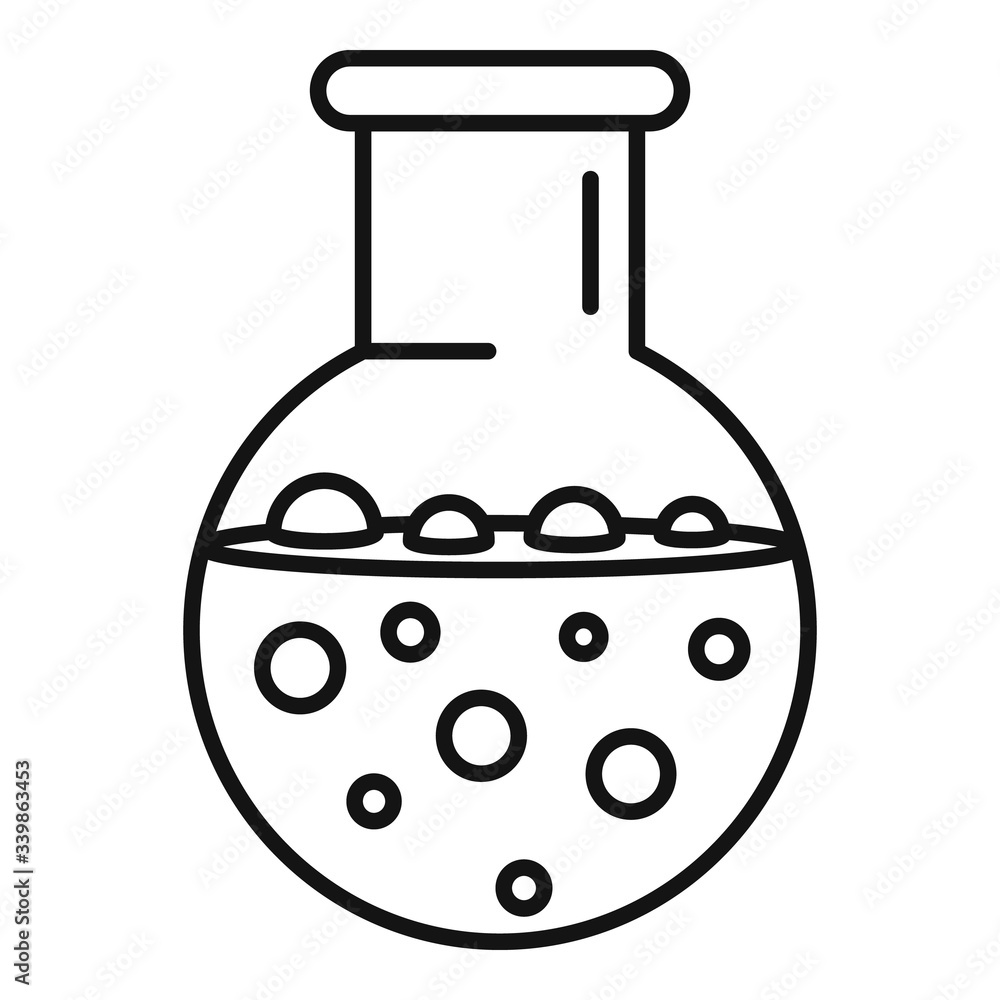 Poster chemical boiling flask icon. outline chemical boiling flask vector icon for web design isolated on w