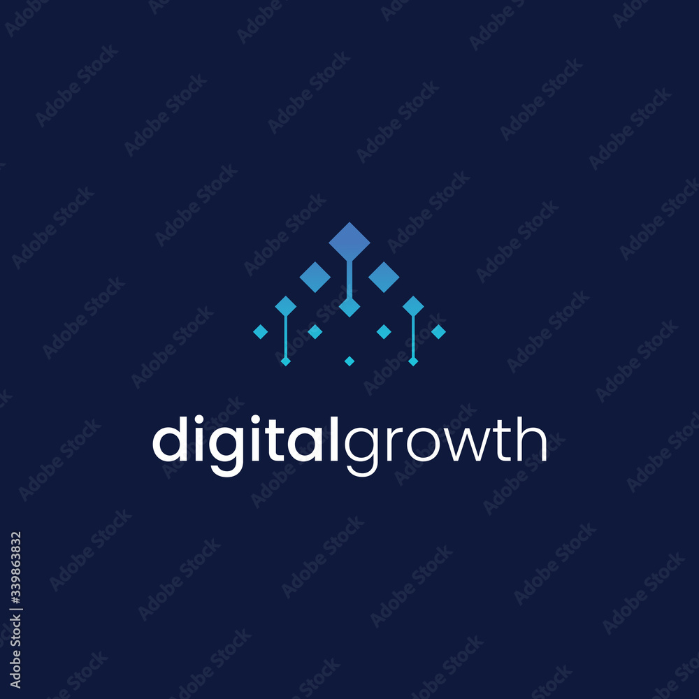 Wall mural logo design modern advanced digital growth technology