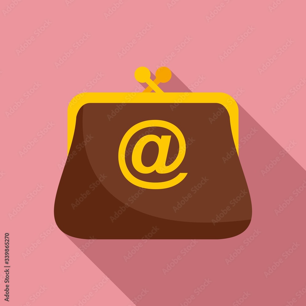 Poster web online wallet icon. flat illustration of web online wallet vector icon for web design