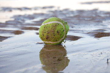 Lo que deja la marea: una pelota de tenis acaba en la arena de la playa de Oriñón en Cantabria...