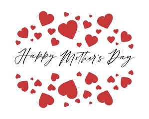 Happy Mother's Day Heart-Typocraphic illustration vector Calligraphy Background, celebration card,printable, ornaments celebrations, gift card invitation,