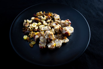 Glutinous rice cake with nuts and bean which is called yeong-yangtteog in Korea