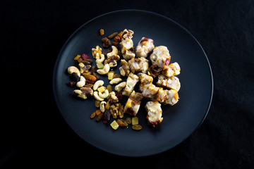 Glutinous rice cake with nuts and bean which is called yeong-yangtteog in Korea