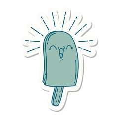 sticker of tattoo style ice lolly