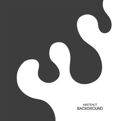 Abstract liquid shapes background. Smooth geometric shapes composition. Applicable for covers, placards, posters, brochures, flyers, banner designs. Monochrome vector illustration.