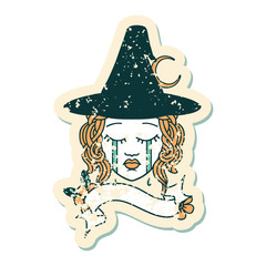 human witch character face illustration