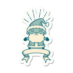 sticker of tattoo style santa claus christmas character