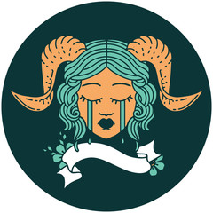 Fototapeta premium tiefling character face icon