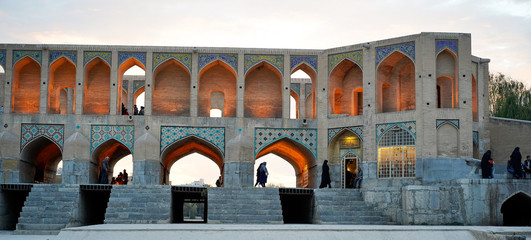 Khaju Bridge in the city of Shiraz in Iran