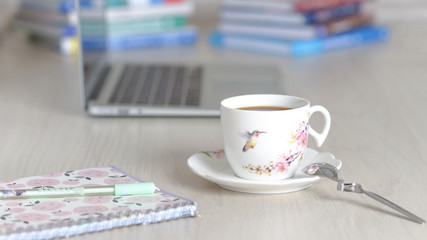 Work at home in a cozy atmosphere