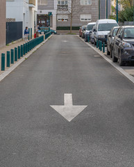 Gennevilliers, France - 04 11 2020: An empty street in coronavirus period