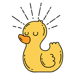traditional tattoo style rubber duck
