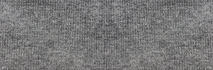 Gray texture fabric background of empty seamless woven cloth pattern. Blank casual backdrop design of pale dark gray textured material, template banner or horizontal wallpaper