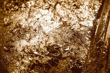 Gold foil crumpled