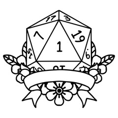 natural one d20 dice roll illustration