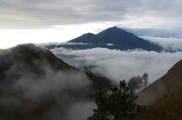 Sunrise at Mount Batur on the Bali island in Indonesia, South East Asia