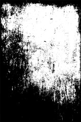 Grunge scratched wooden background in black and white colors. Rough scarred backdrop with blank space. Overlay texture of old wood. Distress effect for some design. Vector illustration in EPS8.