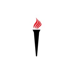 Torch vector icon illustration design template isolated