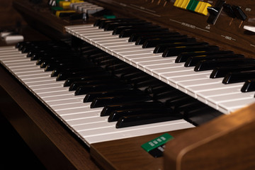 Fototapeta na wymiar piano or electric organ with two keyboard.