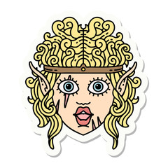 elf barbarian character face sticker