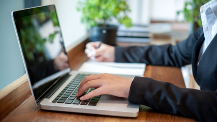 businessman working on laptop computer