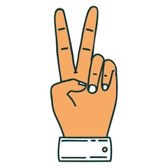 peace symbol two finger hand gesture illustration