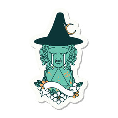 crying orc witch with natural one D20 roll sticker