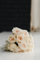 Wedding bouquet of a roses with copyspace