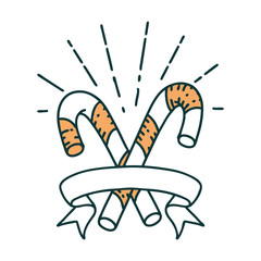 banner with tattoo style candy canes