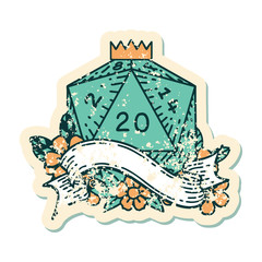 natural twenty D20 dice roll illustration