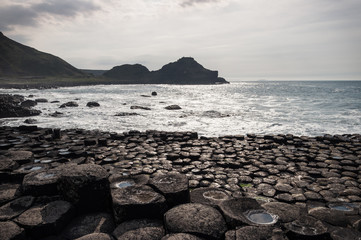 Hexagonal stone formation of Giants Causeawy in Northern Ireland