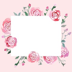Decorative frame with roses