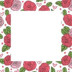 Decorative frame with roses