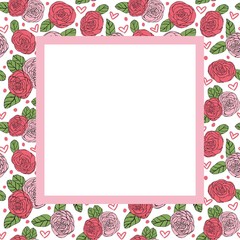 Decorative frame with roses