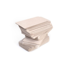 Template of business kraft-paper cards isolated on white background  to demonstrate the design of the customer