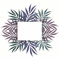 watercolor leaf frame with space for text